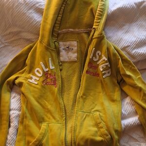 Vibrant Yellow/Lime Vintage Hollister Y2K Zip Up
